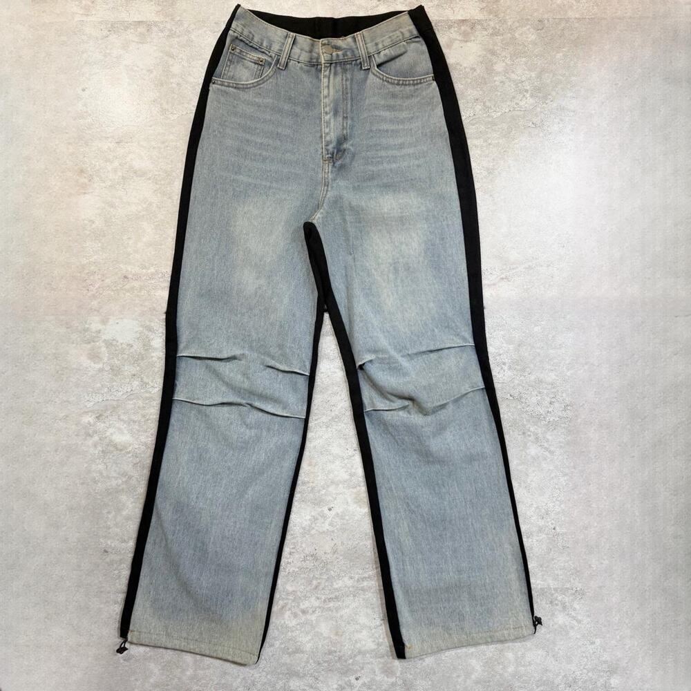 Two Toned Paneled Denim Jeans
